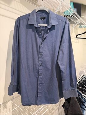 Bar III Men's Slate Blue Button-Down Dress Shirt